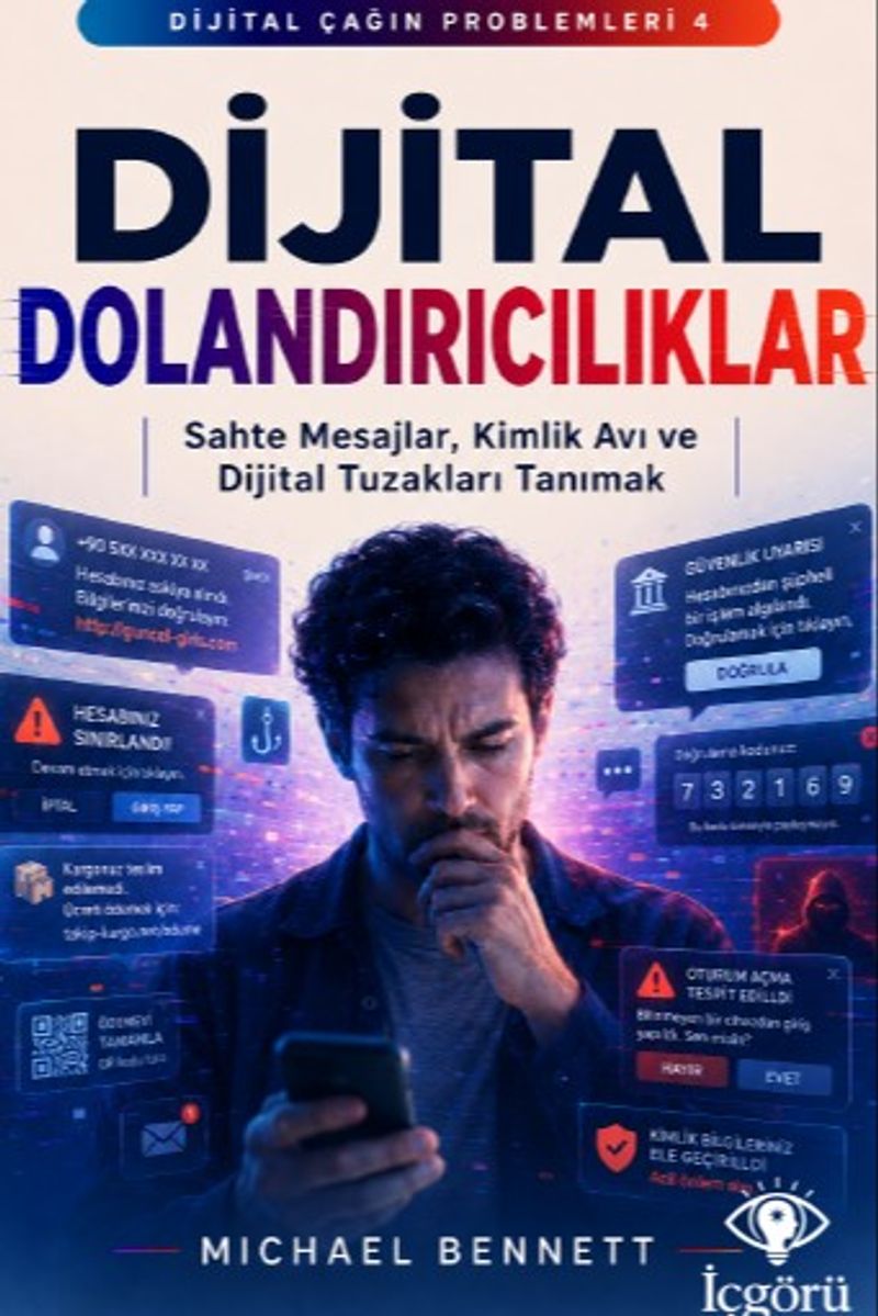 Dijital Çağın Problemleri 4: Dijital Dolandırıcılıklar Sahte Mesajlar, Kimlik Avı ve Dijital Tuzakları Tanımak kitap kapağı