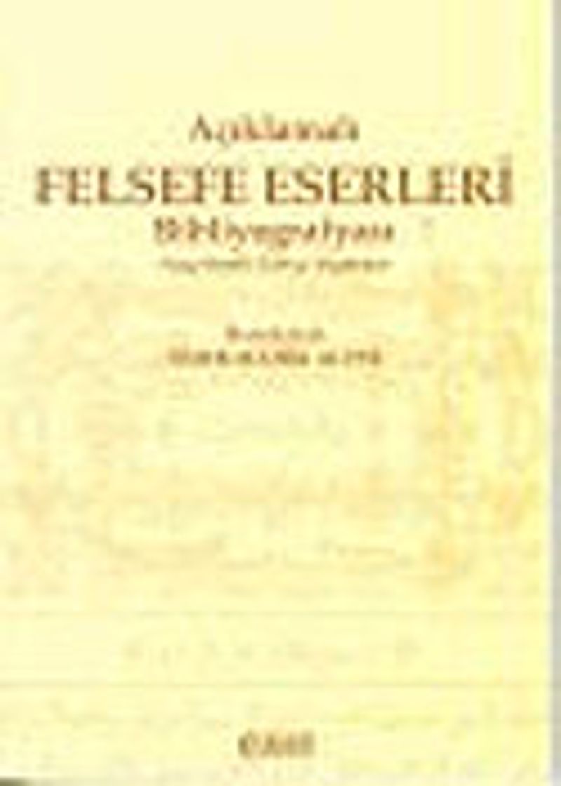 Açıklamalı Felsefe Eserleri Bibliyografyası kitap kapağı