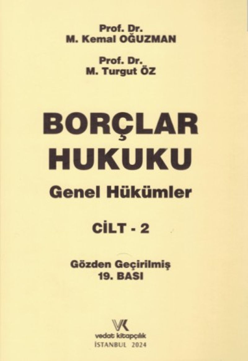 Borçlar Hukuku / Genel Hükümler Cilt 2 kitap kapağı