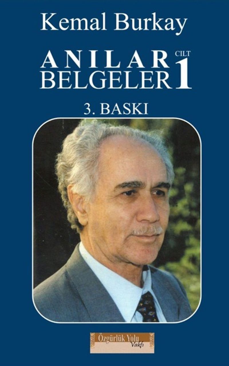 Anılar Belgeler 1 kitap kapağı