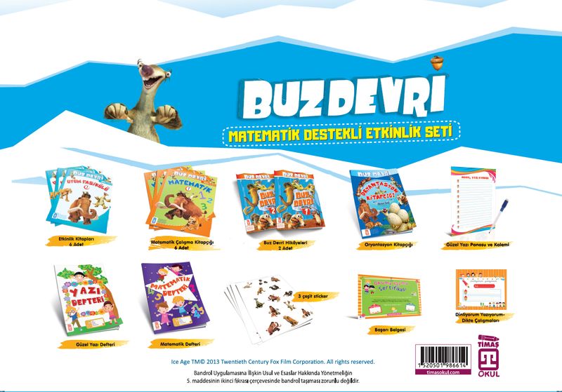 Buz Devri Matematik Destekli Etkinlik Seti (Poşet Çanta Seti) kitap kapağı