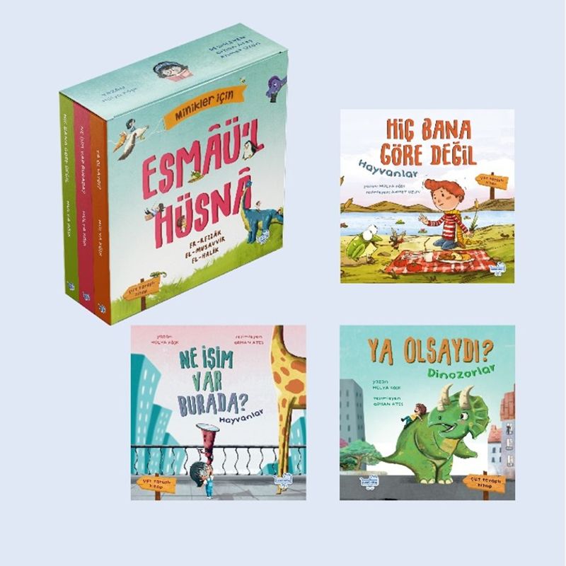 Minikler İçin Esmaü’l Hüsna Seti (3 Çift Taraflı Kitap) kitap kapağı