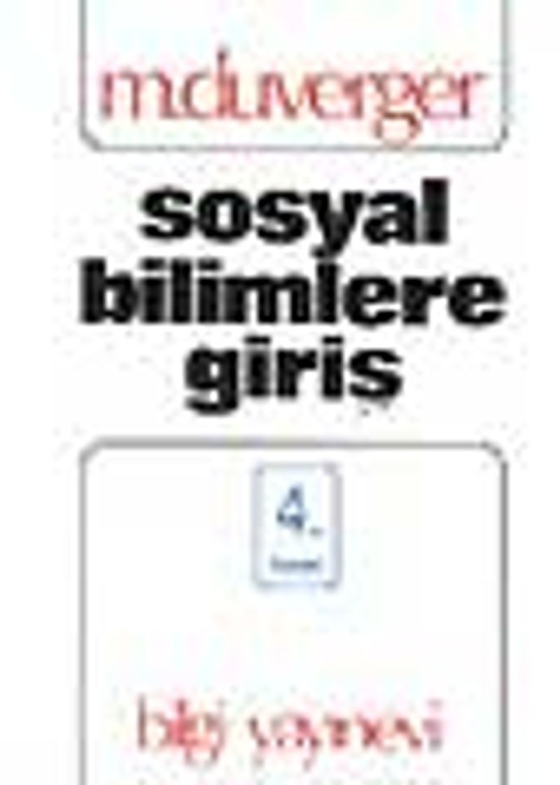 Sosyal Bilimlere Giriş / 4-F-57 kitap kapağı
