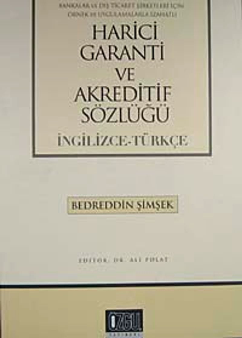 Harici Garanti ve Akreditif Sözlüğü (İngilizce-Türkçe) kitap kapağı