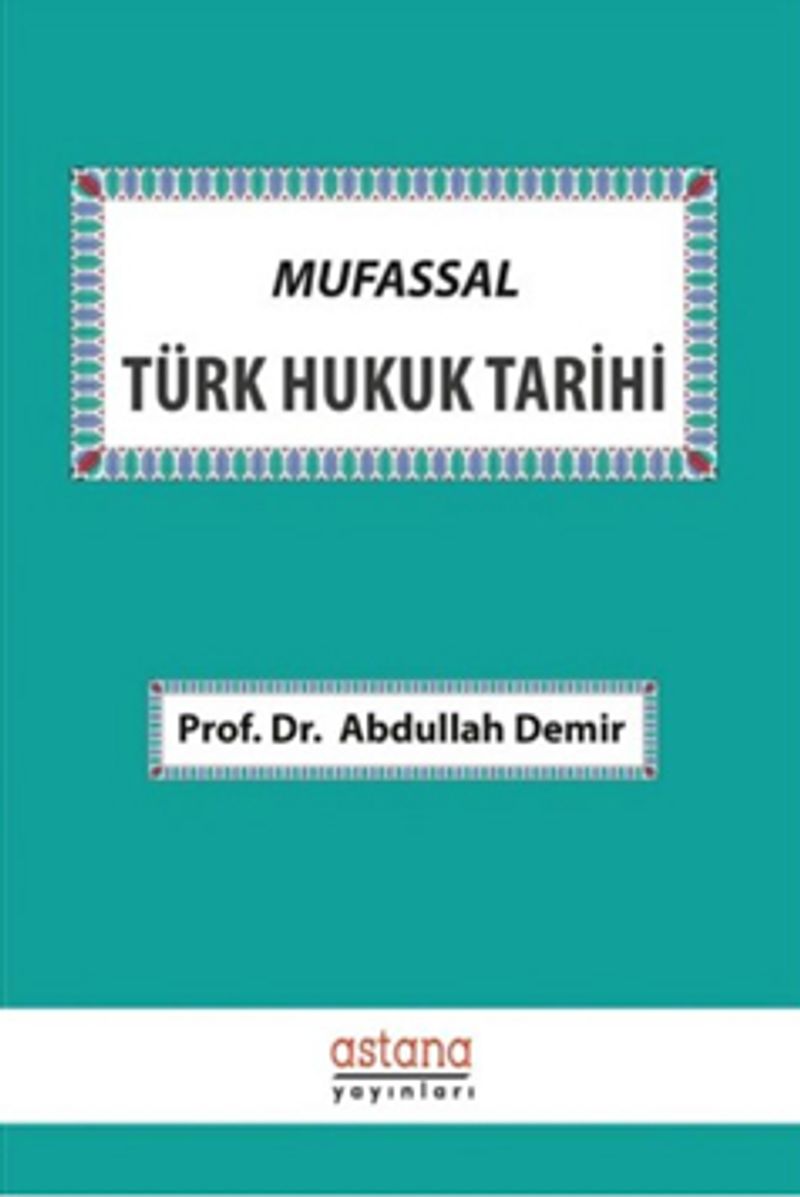 Mufassal Türk Hukuk Tarihi kitap kapağı