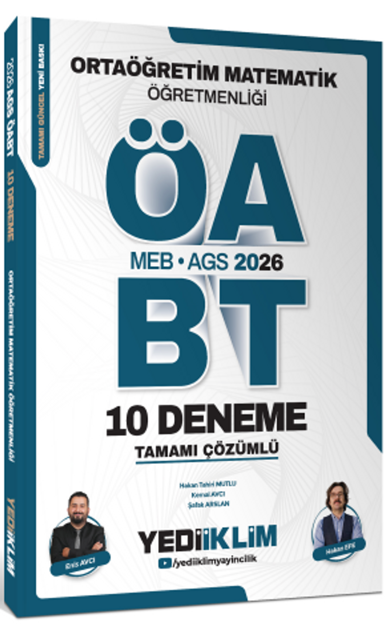 2026 MEB AGS ÖABT Ortaöğretim Matematik Öğretmenliği Tamamı Çözümlü 10 Deneme kitap kapağı