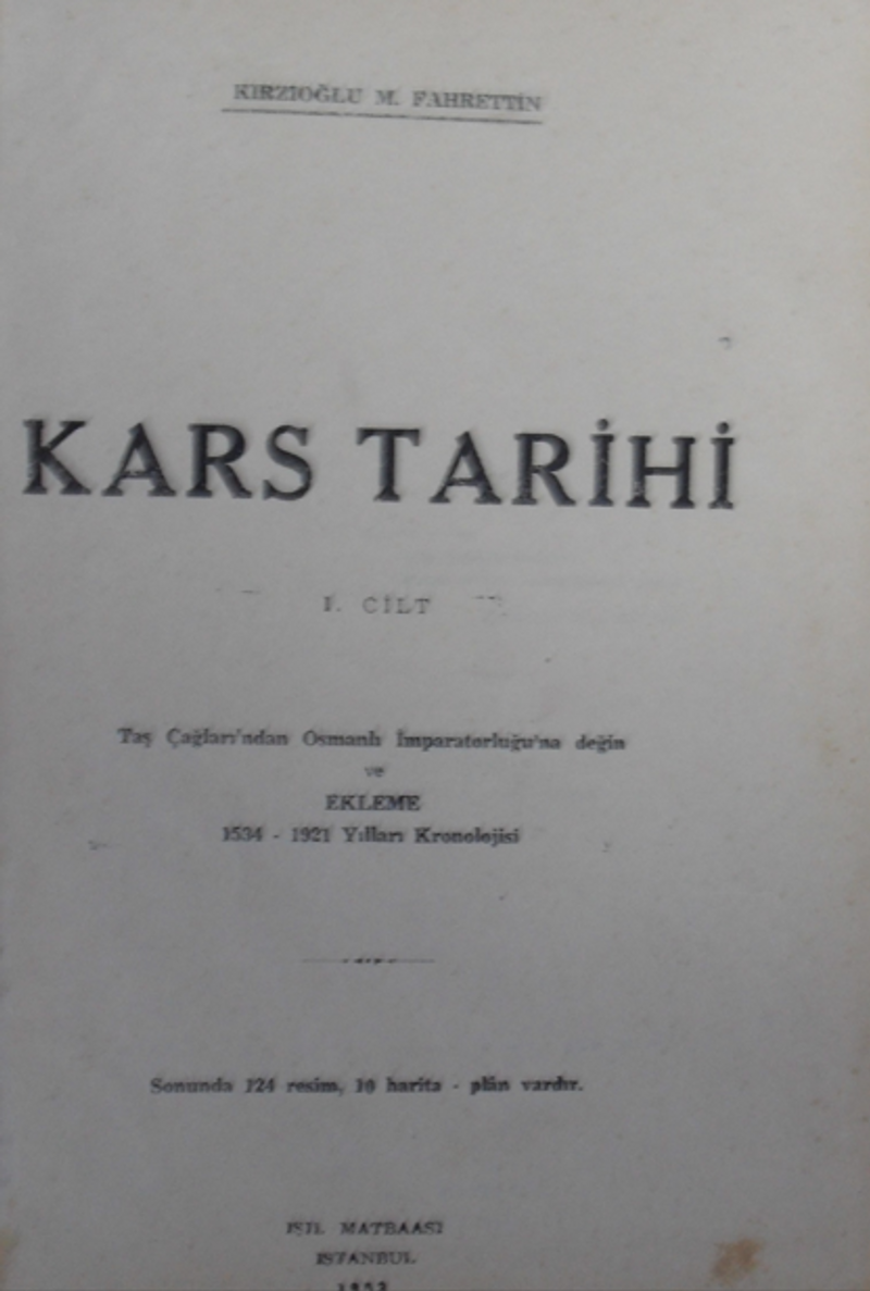 Kars Tarihi / 10-A-10 kitap kapağı
