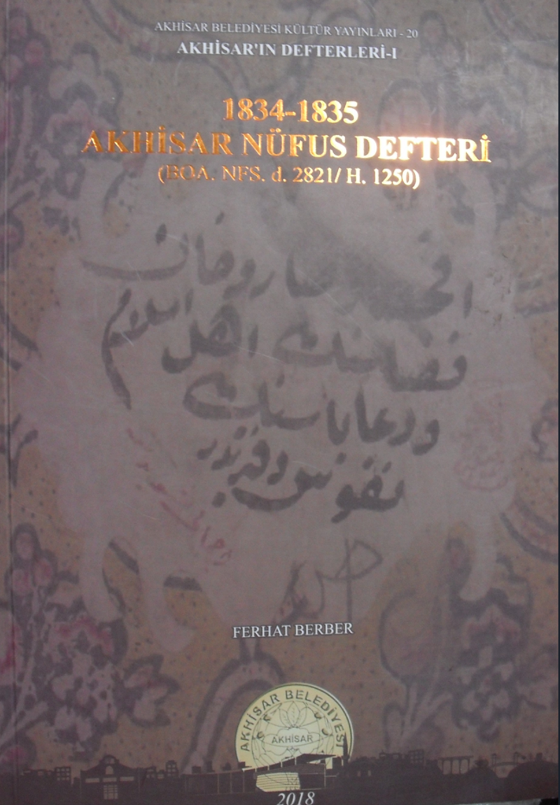 1834-1835 Akhisar Nüfus Defteri (22-D-25) kitap kapağı