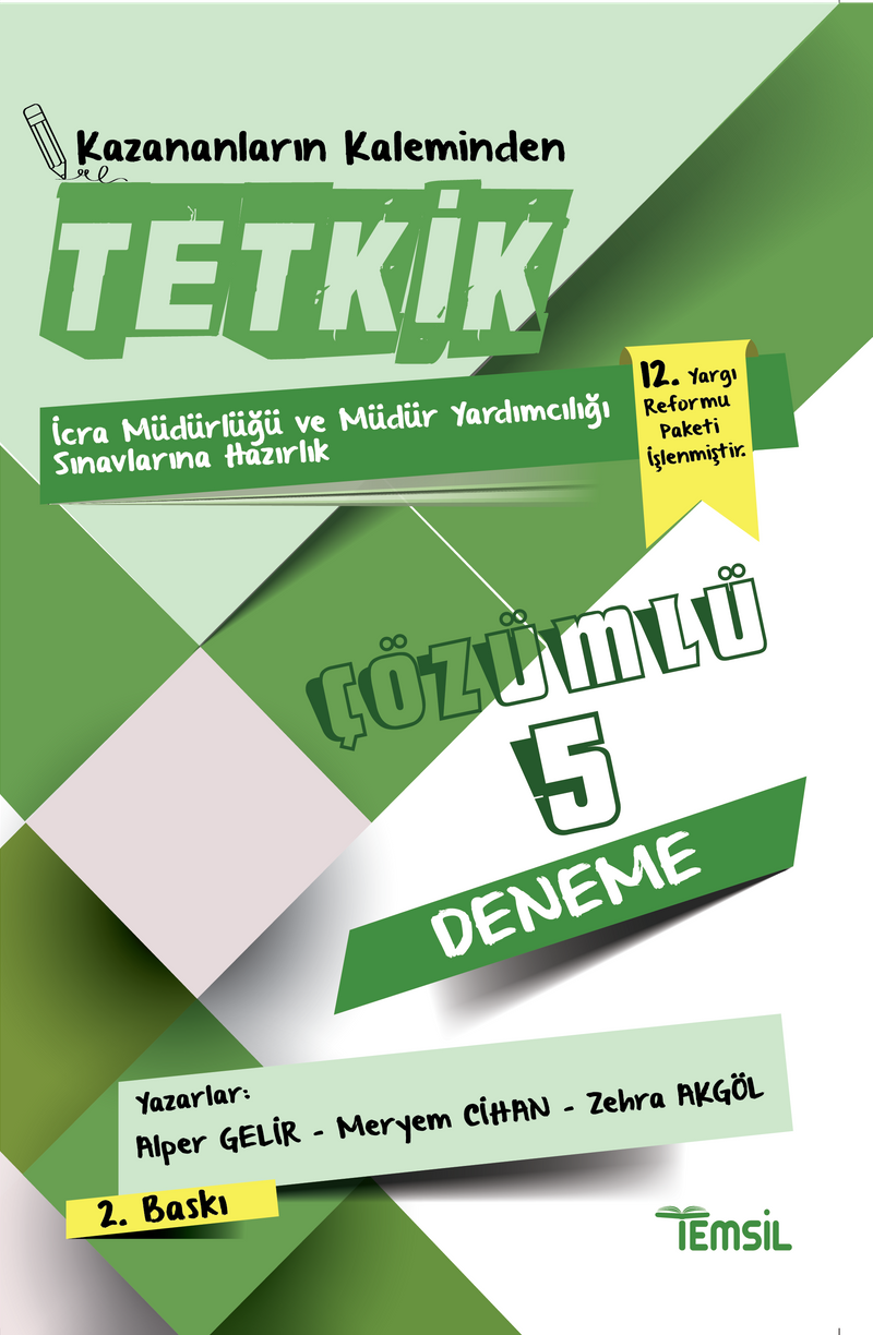 Tetkik İcra Müdürlüğü ve Müdür Yardımcılığı Sınavlarına Hazırlık Çözümlü 5 Deneme kitap kapağı