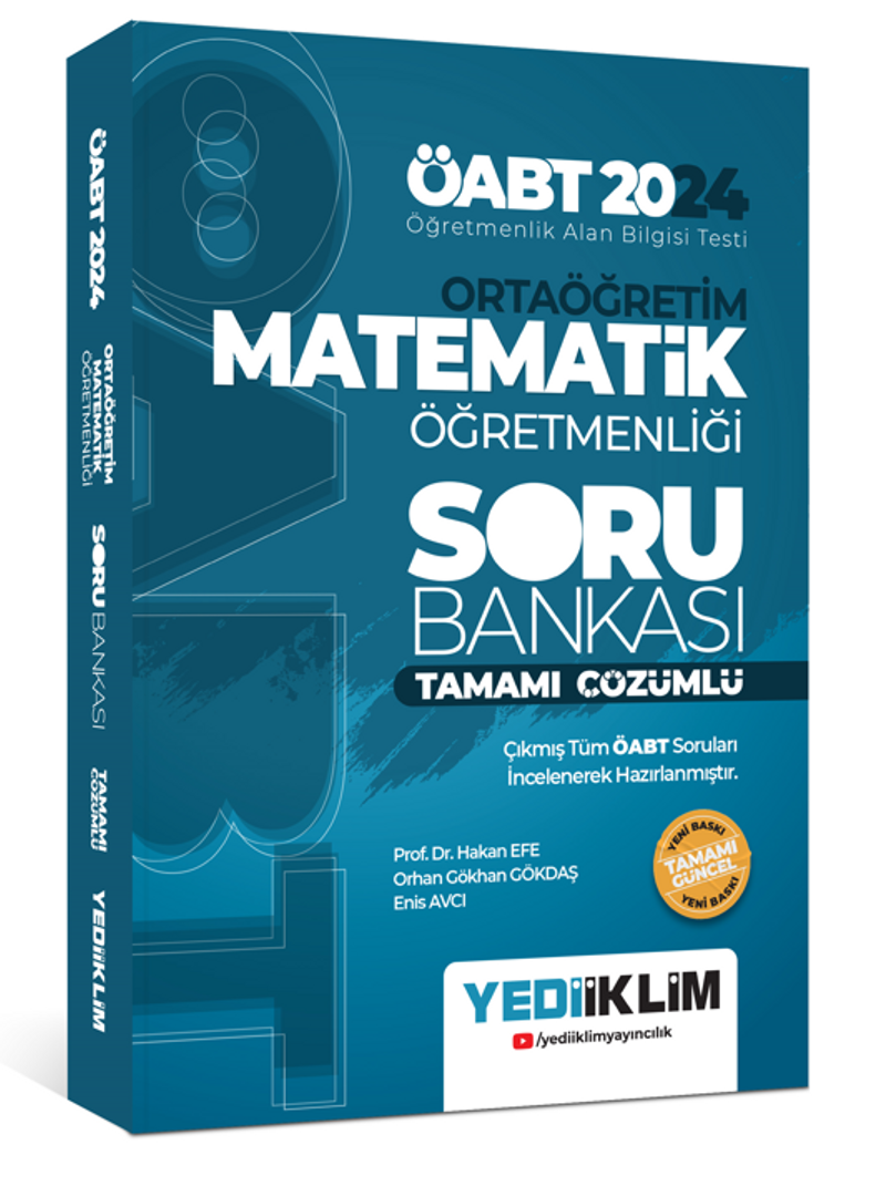 2024 ÖABT Ortaöğretim Matematik Öğretmenliği Tamamı Çözümlü Soru Bankası kitap kapağı