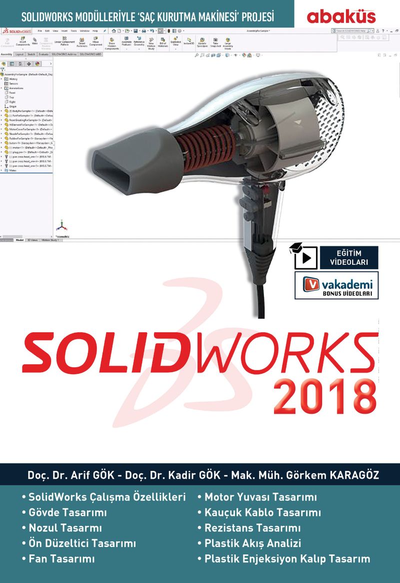 SolidWorks 2018 (Eğitim Videolu) kitap kapağı