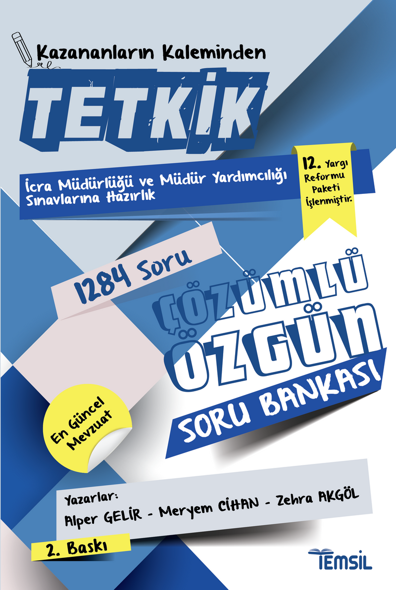 Tetkik İcra Müdürlüğü ve Müdür Yardımcılığı Sınavlarına Hazırlık Çözümlü Soru Bankası kitap kapağı