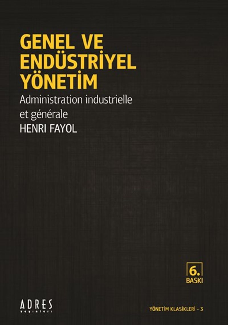Genel ve Endüstriyel Yönetim kitap kapağı