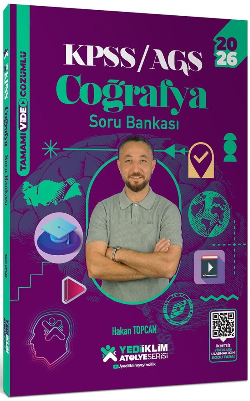 2026 KPSS AGS Atölye Serisi Genel Kültür Coğrafya Tamamı Video Çözümlü Soru Bankası kitap kapağı