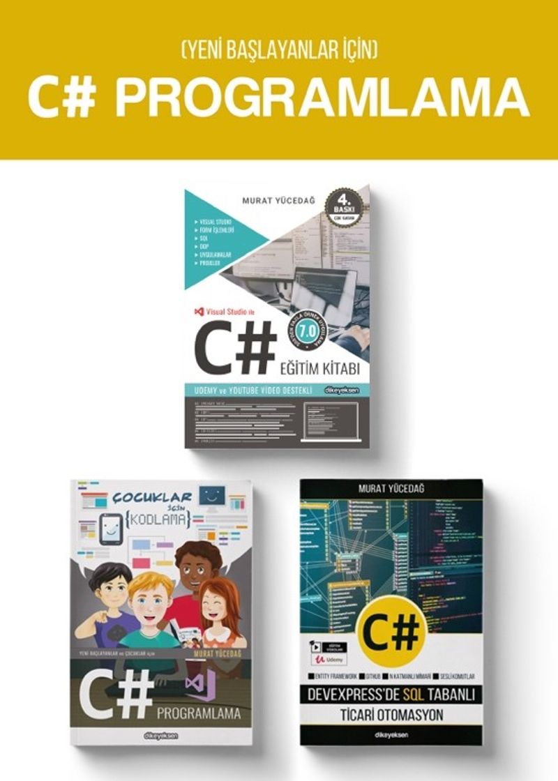 Yeni Başlayanlar için C# Programlama (3 Kitap) kitap kapağı