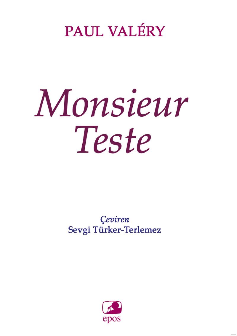 Monsieur Teste kitap kapağı