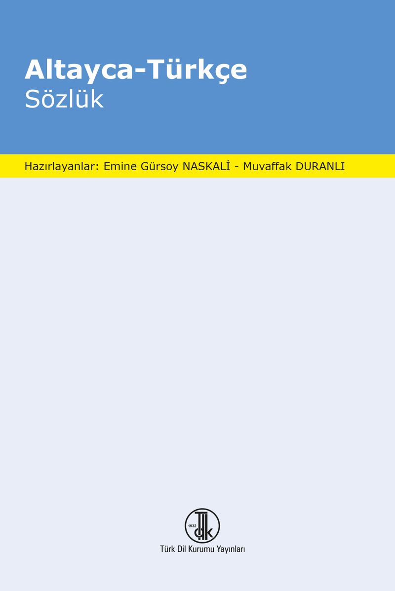 Altayca - Türkçe Sözlük kitap kapağı