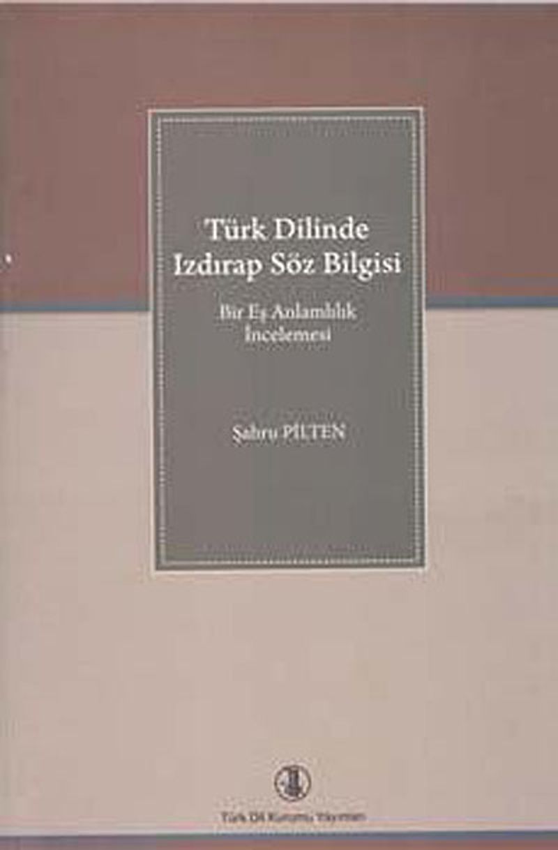 Türk Dilinde Izdırap Söz Bilgisi kitap kapağı