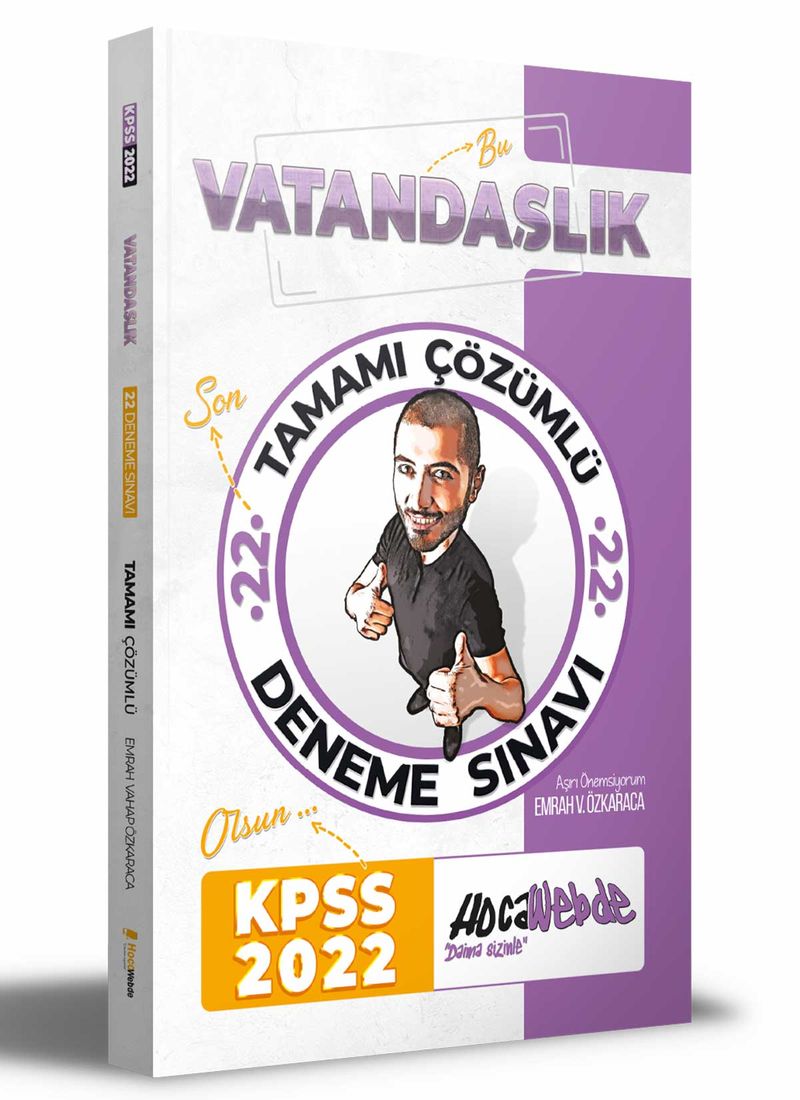 2022 KPSS Vatandaşlık Tamamı Çözümlü 22 Deneme kitap kapağı