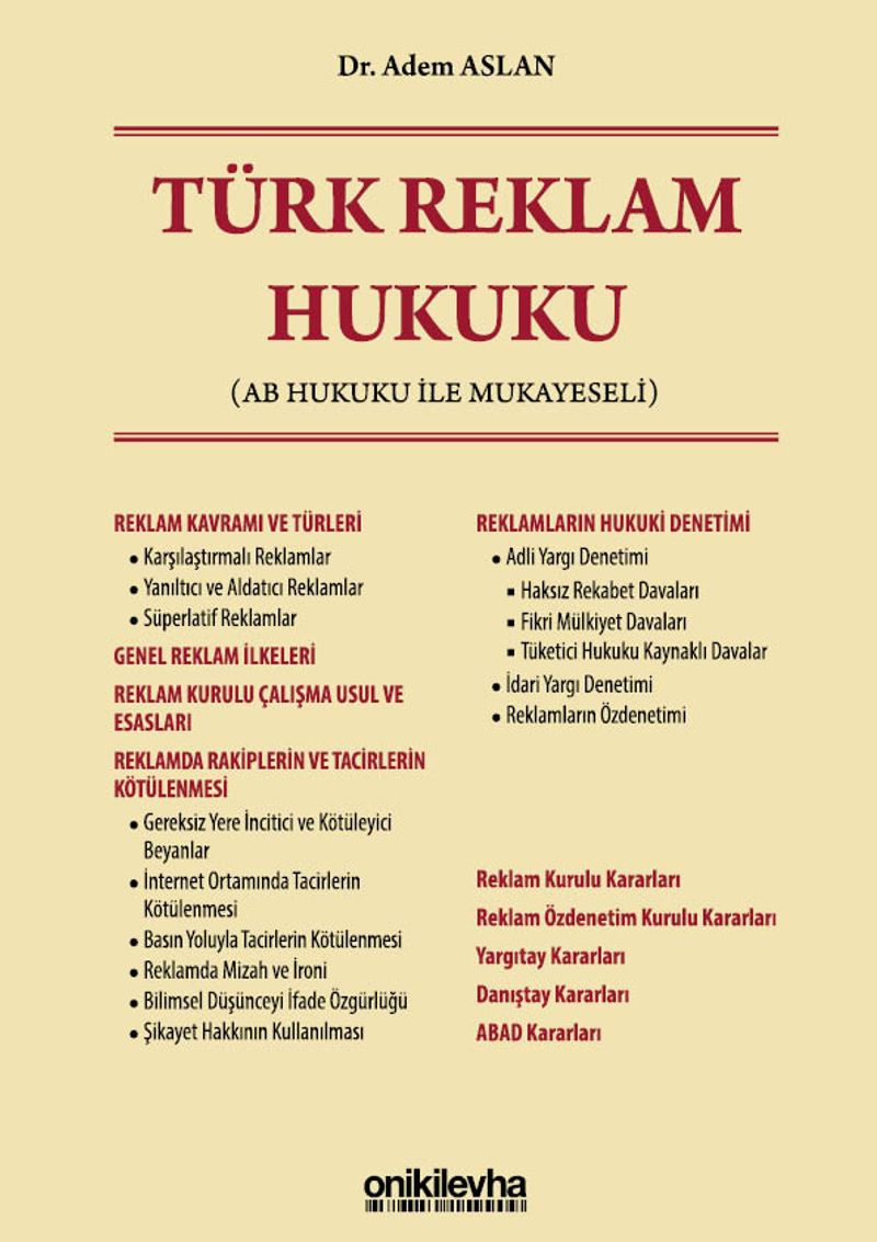 Türk Reklam Hukuku kitap kapağı