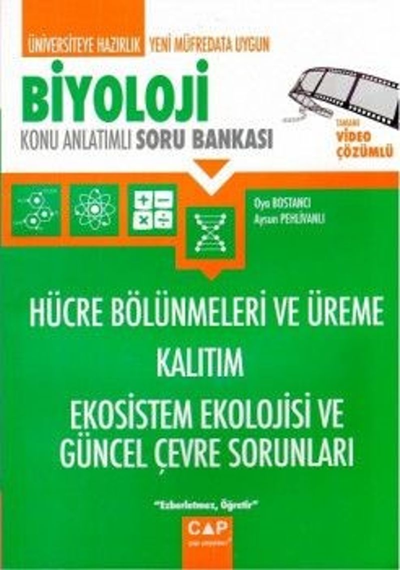 Biyoloji Hücre Bölünmeleri ve Üreme Kalıtım Ekosistem Ekolojisi ve Güncel Çevre Sorunları Konu Anlatımlı Soru Bankası kitap kapağı