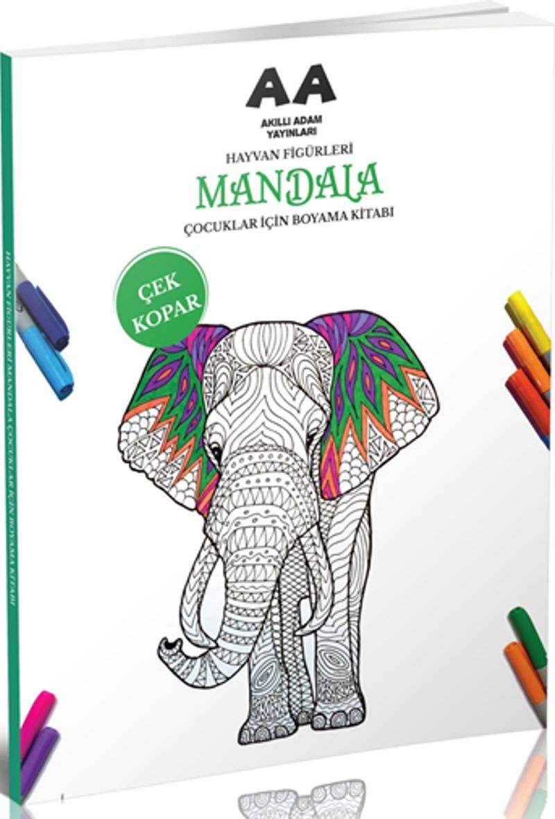 Mandala Hayvan Figürleri Çocuklar İçin Boyama Kitabı kitap kapağı