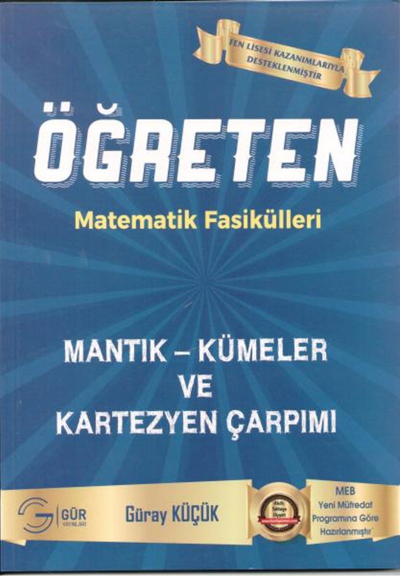 Gür Öğreten Matematik Fasikülleri Mantık Kümeler ve Kartezyen Çarpımı kitap kapağı