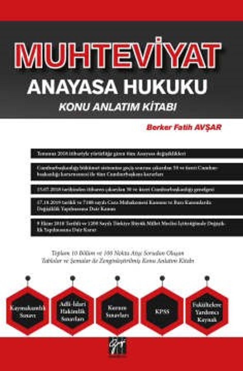 Muhteviyat Anayasa Hukuku Konu Anlatım Kitabı kitap kapağı