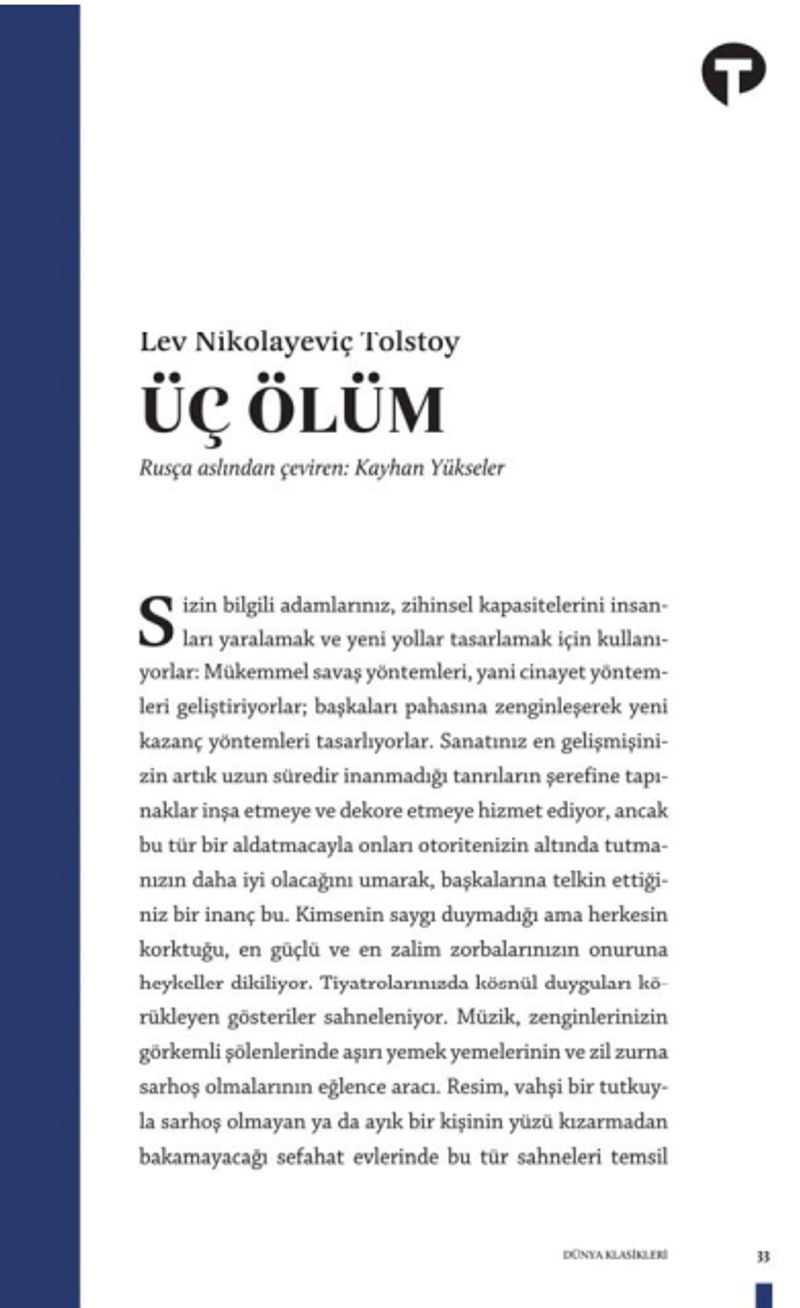 Üç Ölüm kitap kapağı