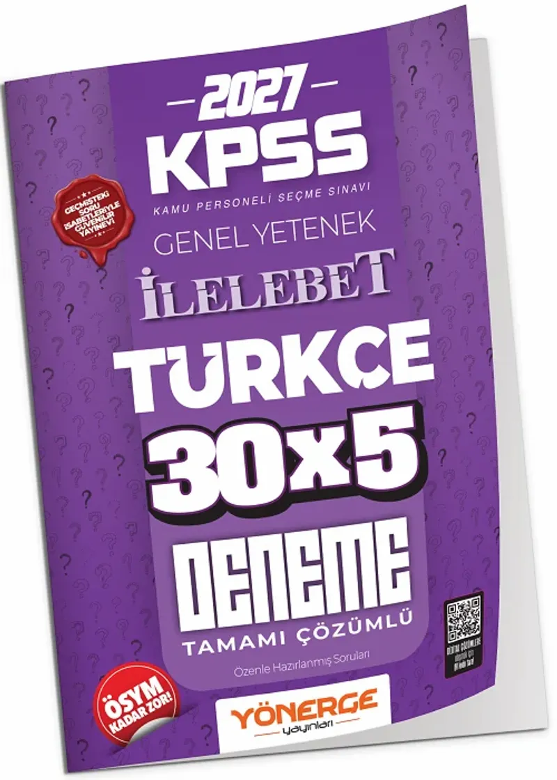 2027 KPSS Türkçe İLELEBET 30x5 Deneme Çözümlü kitap kapağı