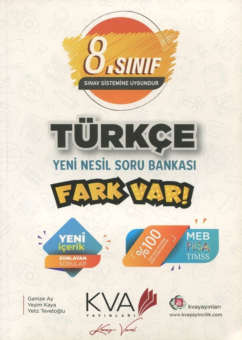 8. Sınıf Türkçe Yeni Nesil Soru Bankası Fark Var kitap kapağı