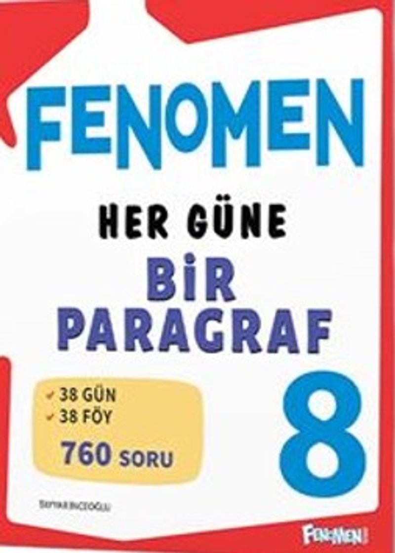 Fenomen 8.Sınıf Her Güne Bir Paragraf (Video Çözümlü) kitap kapağı