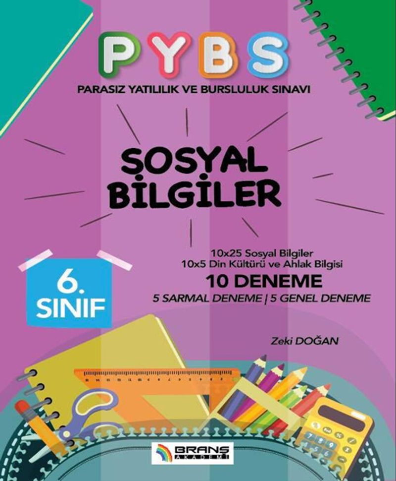 6. Sınıf PYSB Sosyal Bilgiler 10 Deneme kitap kapağı