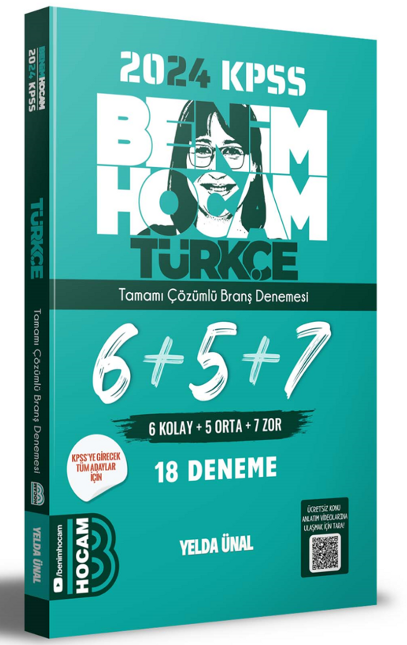 2024 KPSS Türkçe Tamamı Çözümlü 6+5+7 Deneme kitap kapağı